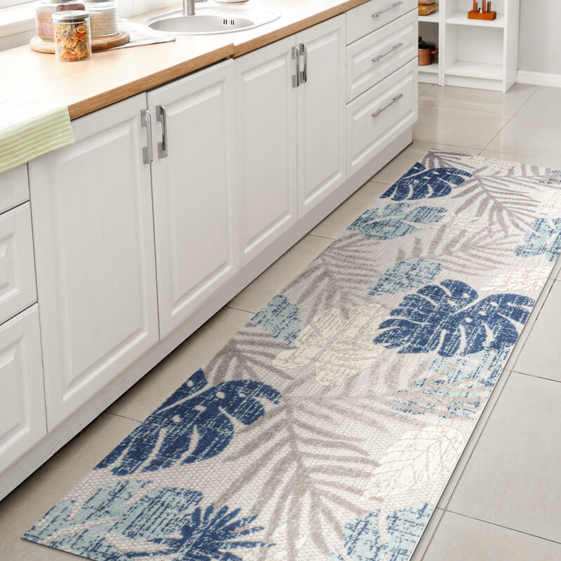 Monstera Tropical Leaf High-Low Indoor/Outdoor Area Rug