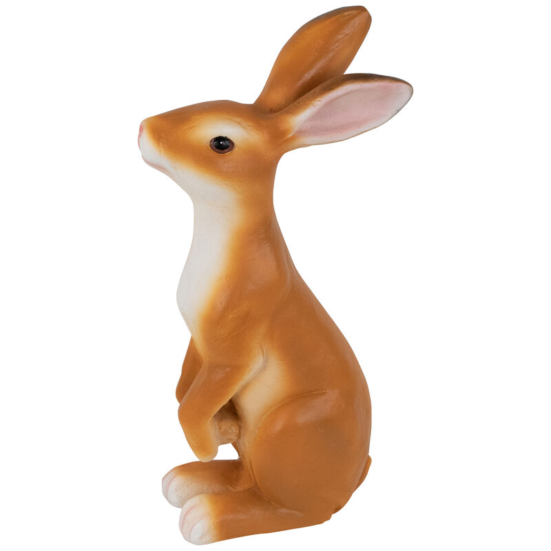 Standing Curious Bunny Outdoor Garden Statue - 19"