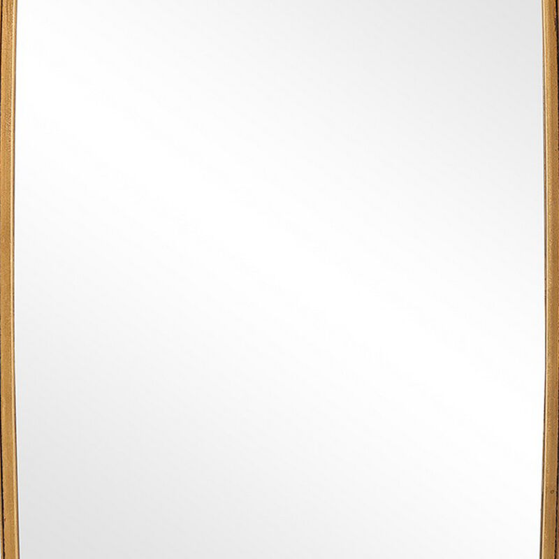 60 Inch Full Length Metal Frame Contemporary Mirror, Gold - Benzara