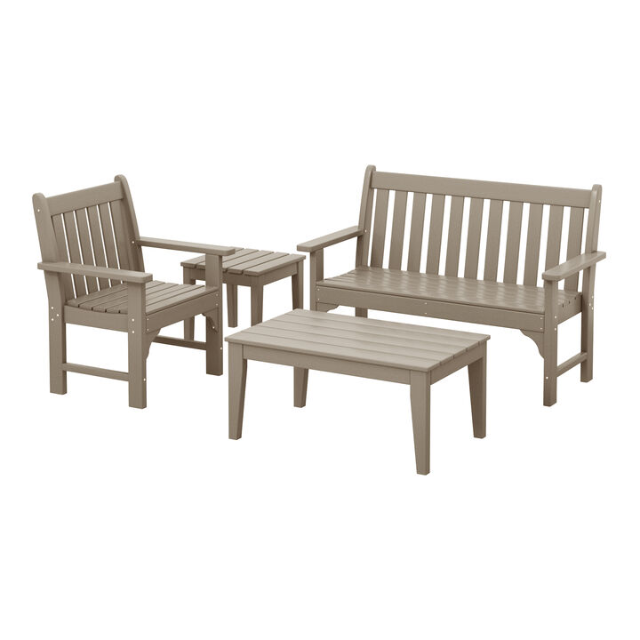WestinTrends 4-Piece HDPE Outdoor Patio Furniture Couch Set
