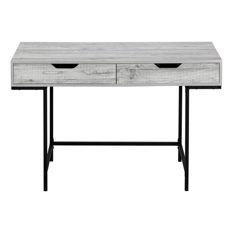 Monarch Specialties I 7553 Computer Desk, Home Office, Laptop, Storage Drawers, 48"L, Work, Metal, Laminate, Grey, Black, Contemporary, Modern