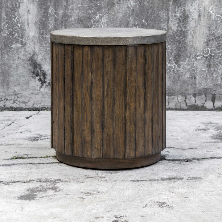 Maxfield Wooden Drum Side Table