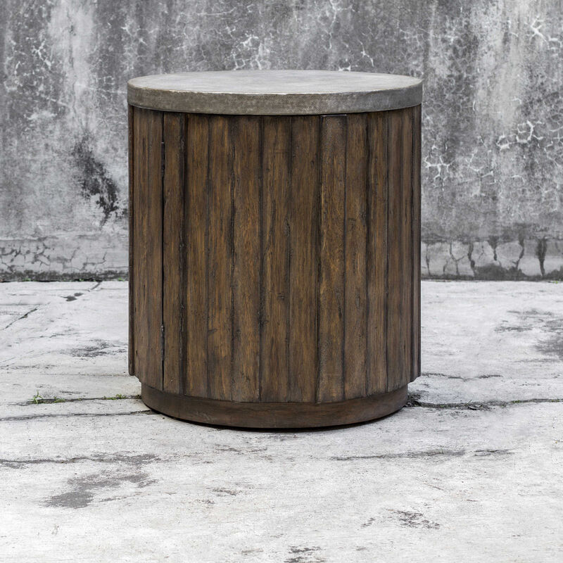 Maxfield Wooden Drum Side Table