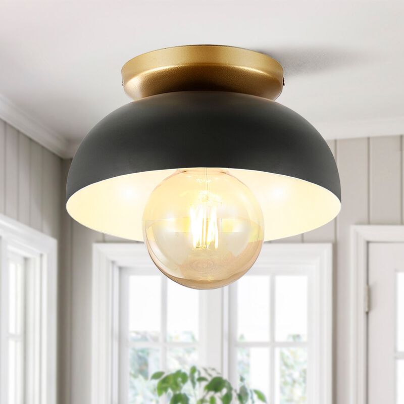 Paulina Classic Industrial Iron LED Flush Mount