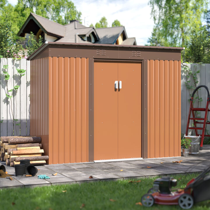 4 x 9 FT Outdoor Backyard Garden Metal Storage Shed