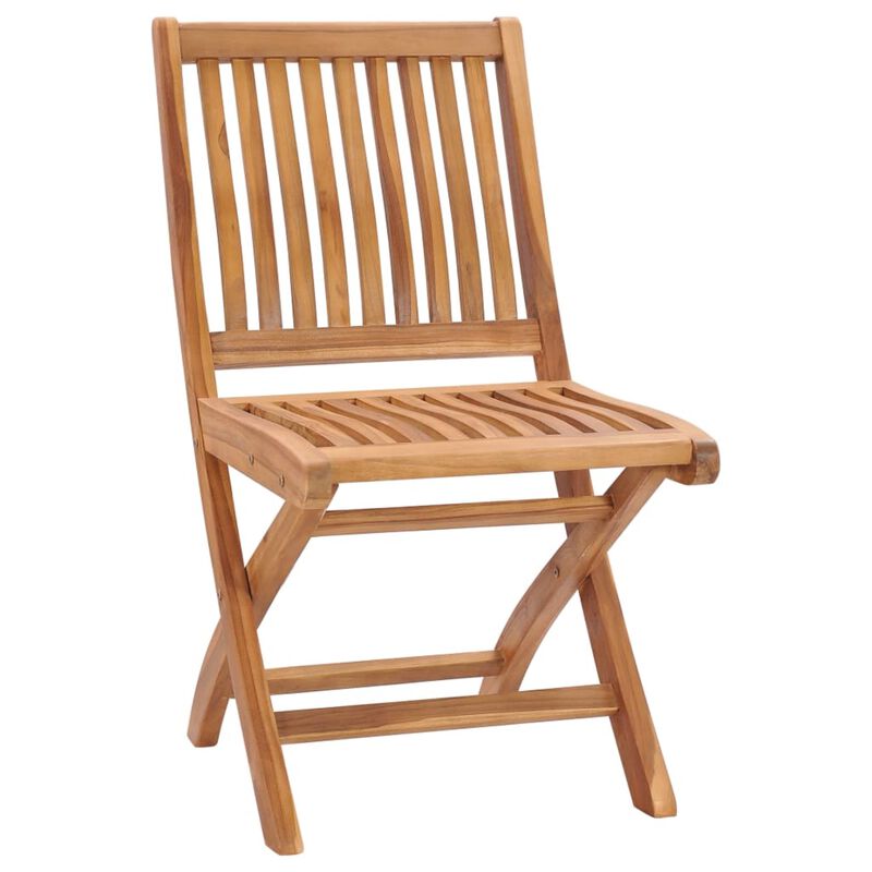 vidaXL Folding Garden Chairs with Cushions 4 pcs Solid Teak Wood