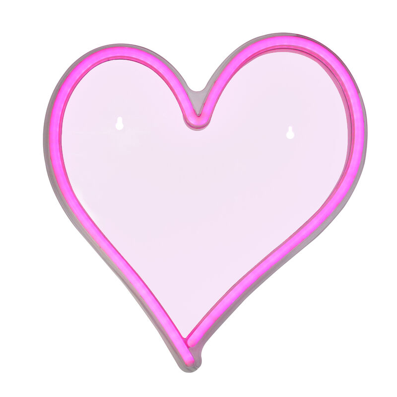13.5" Pink Heart LED Neon Style Valentine's Day Wall Sign