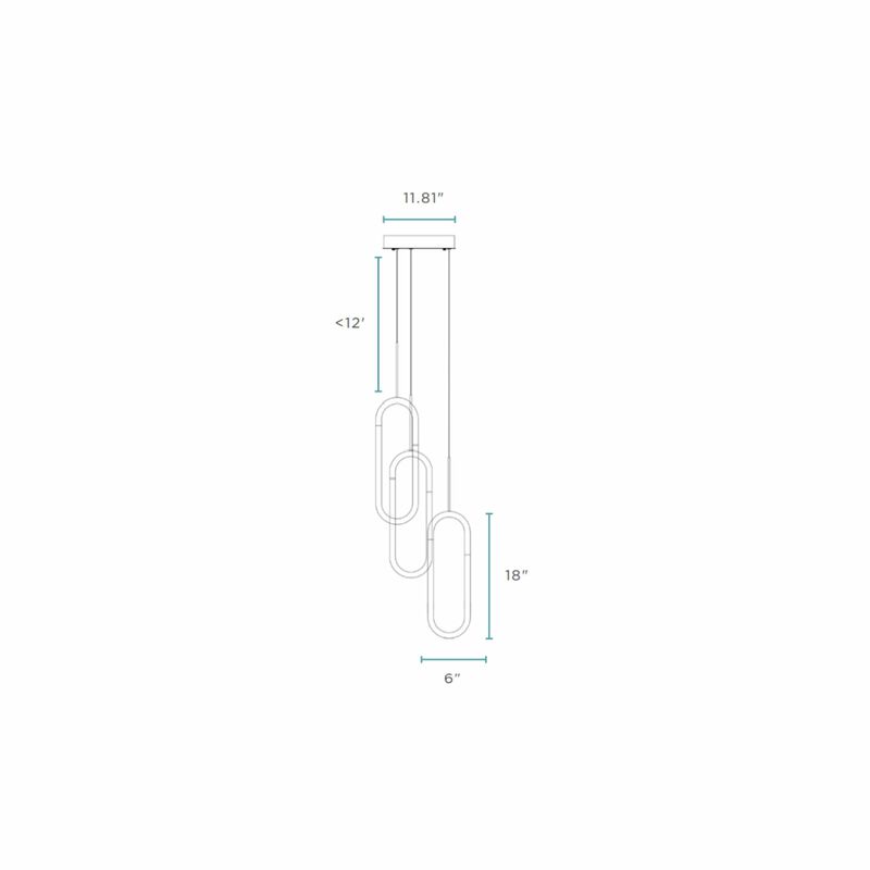 Three Clips Chandelier Sandy Gold Silicone Integrated LED Dimmable