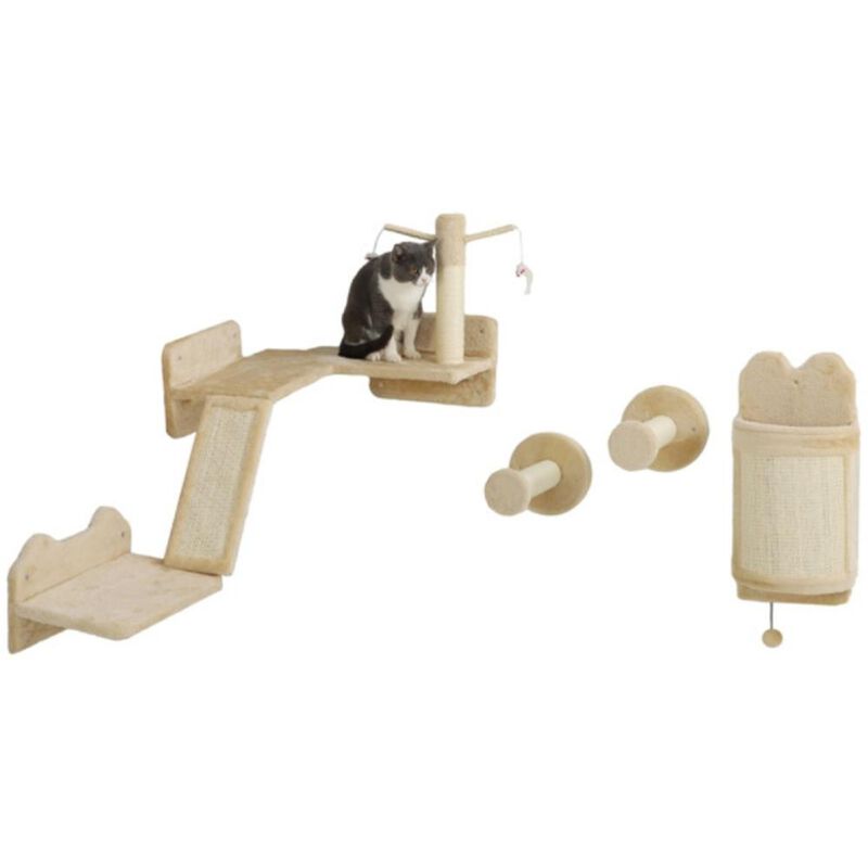 Cat Shelf Set Wall-Mounted Cat Perches and Climbing Shelves for Play and Exploration