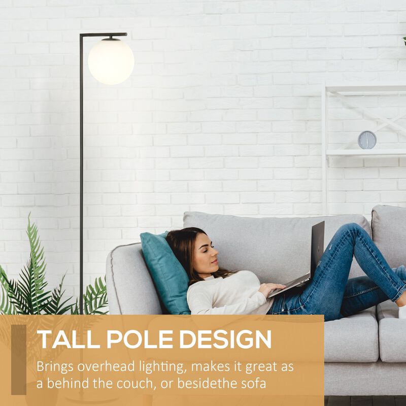 Black Adjustable Light: Metal Floor Lamp with 350° Rotating Shade