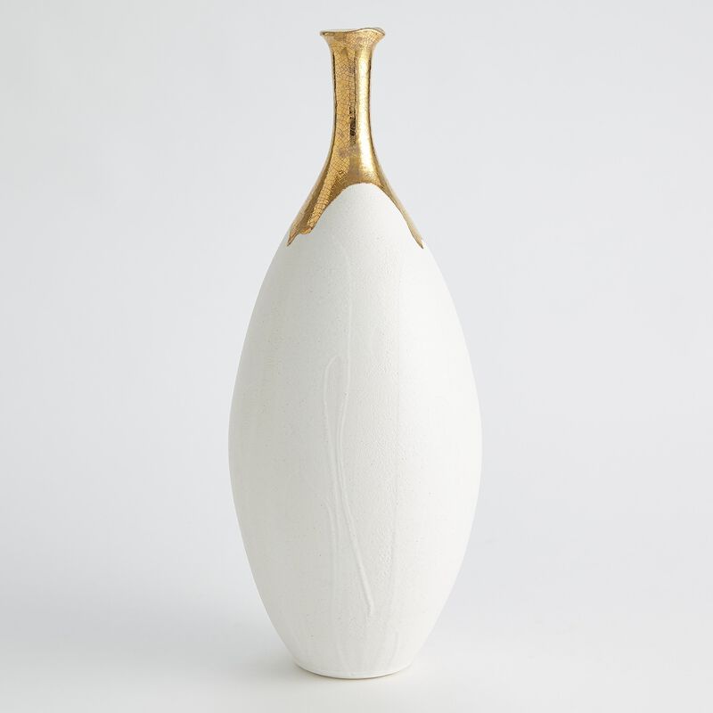 Large Dipped Golden Crackle Vase