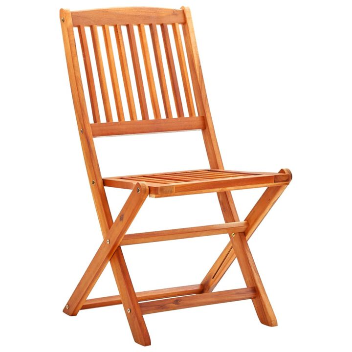 vidaXL Folding Garden Chairs 2 pcs Solid Eucalyptus Wood