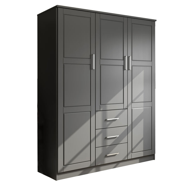 100% Solid Wood Cosmo 3-Door Wardrobe