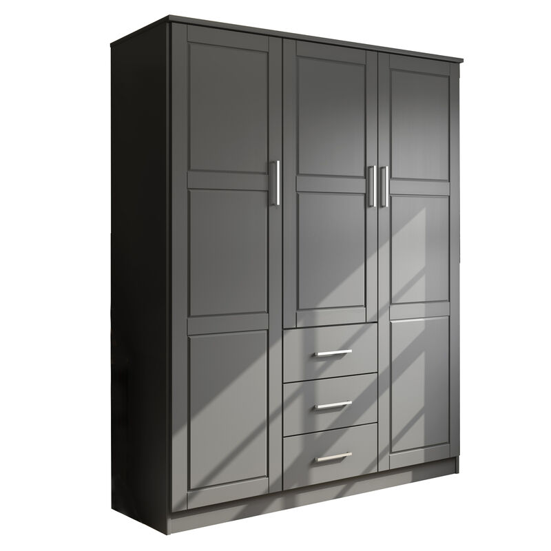 100% Solid Wood Cosmo 3-Door Wardrobe