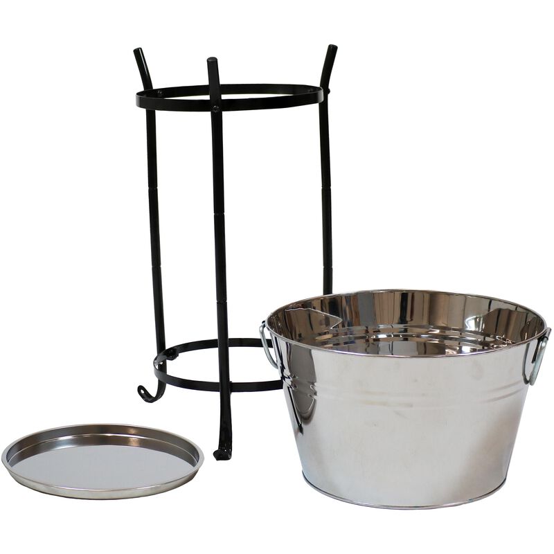 Sunnydaze Stainless Steel Ice Bucket Cooler with Stand and Tray