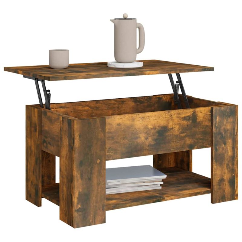 vidaXL Coffee Table Smoked Oak 31.1"x19.3"x16.1" Engineered Wood