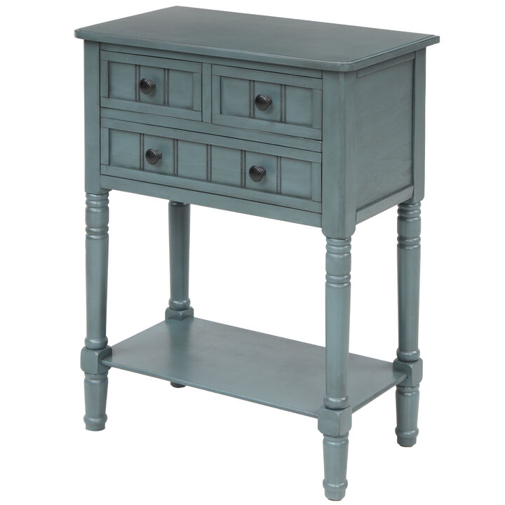 23.7 in. Rectangle Wood Console Table with 3 Drawers