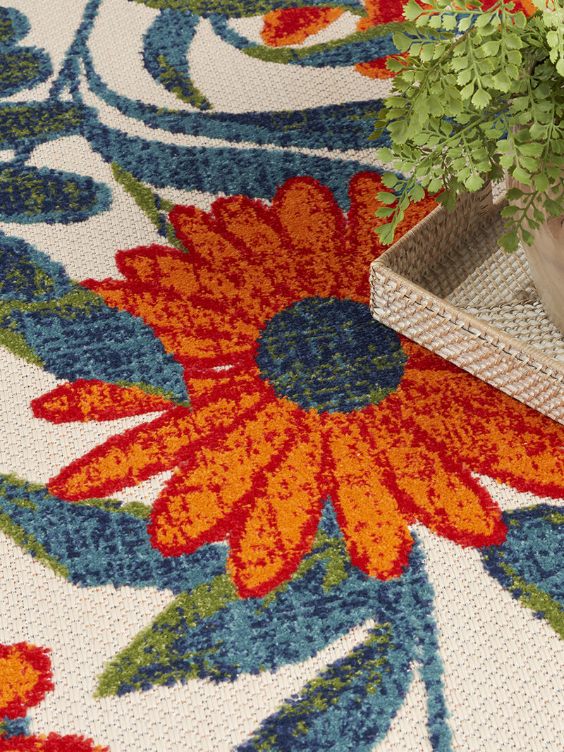 Aloha ALH33 Ivory/Multicolor 6' x 9' Rug