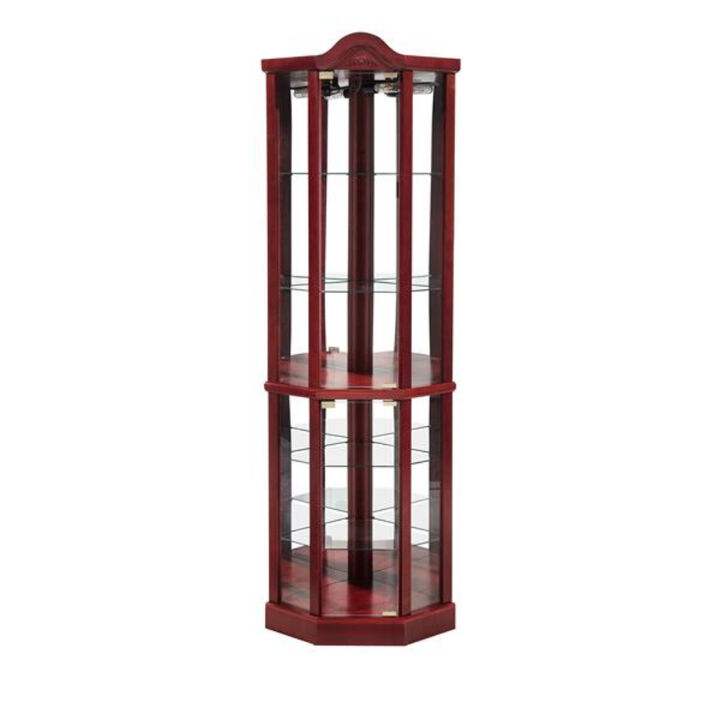 Elegant Glass Curio Cabinet with Lights and Adjustable Shelves Elegant Glass Curio Cabinet with Lights and Adjustable Shelves