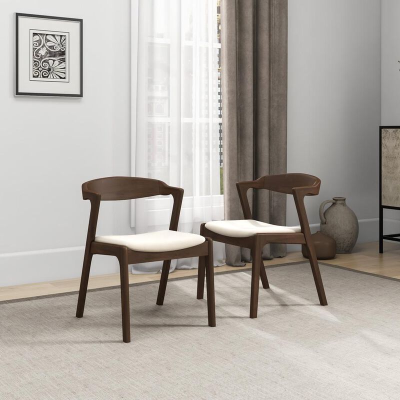 Ashcroft Furniture Co Dakota Mid-Century Modern Solid Wood Velvet Dining Chair (Set of 2)