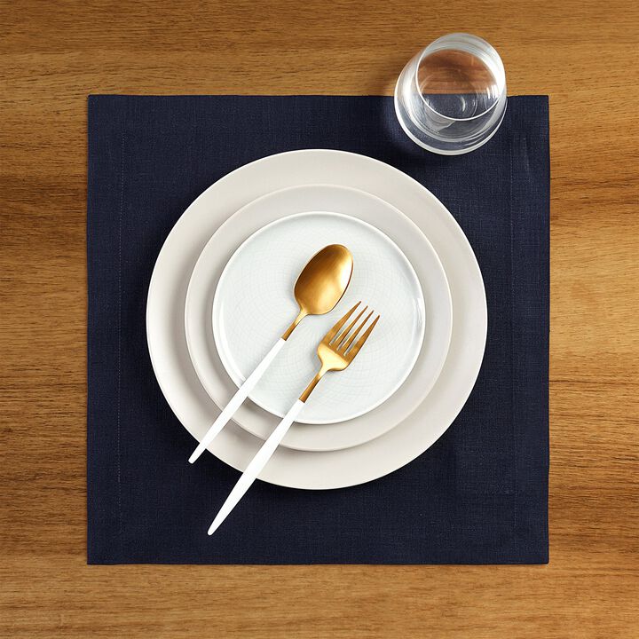 Solino Home 100% Pure Linen Square Placemats 14 x 14 Inch Set of 4 | Fete