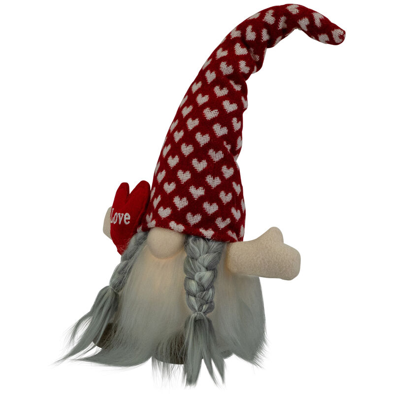 LED Lighted Girl Valentine's Day Gnome with Love Heart - 13"