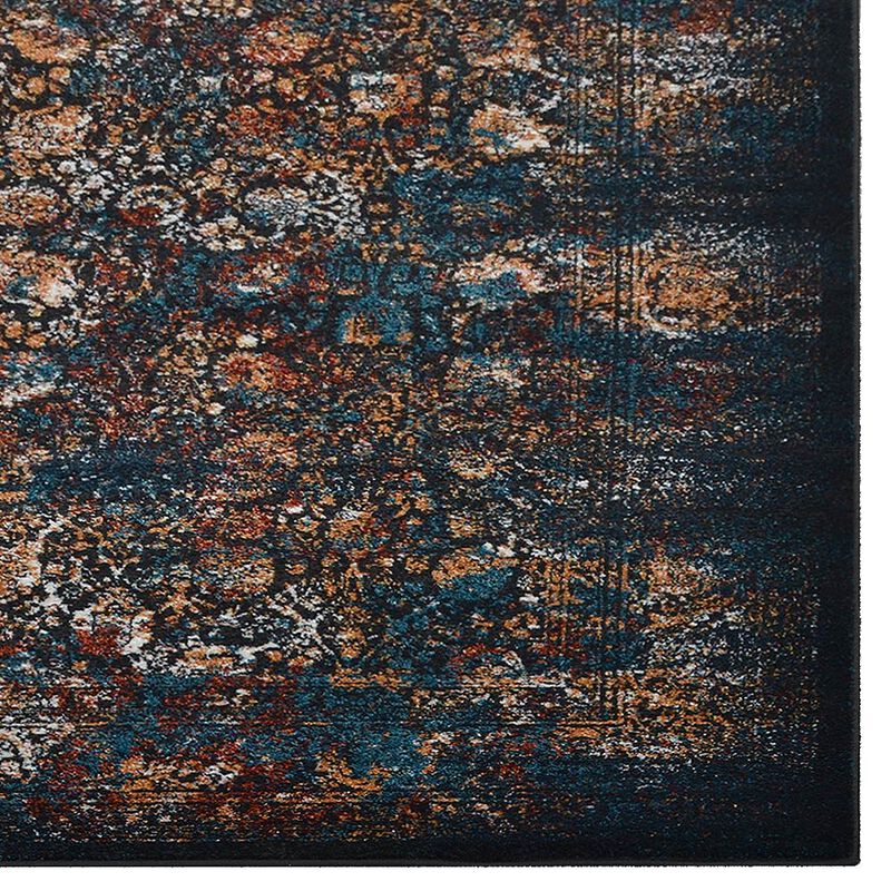 RUGSOTIC CARPETS MACHINE MADE HEATSET POLYPROPYLENE AREA RUGS  - 4'x6', Rectangle Shape, Blue Color, Classic Oriental Traditional  Design, Midium Pile Machine Made Area Rugs (M00053)