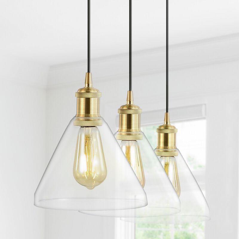 Kiawah 3-Light Metal/Glass Contemporary Modern LED Pendant