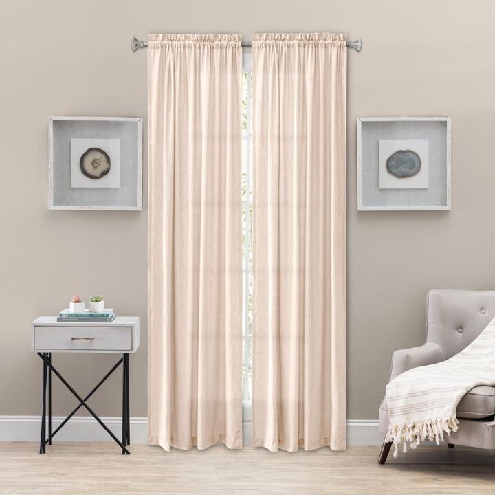 Ellis Curtain Portland Crushed Taffeta Rod Pocket Tailored Panel - 48x84", Natural