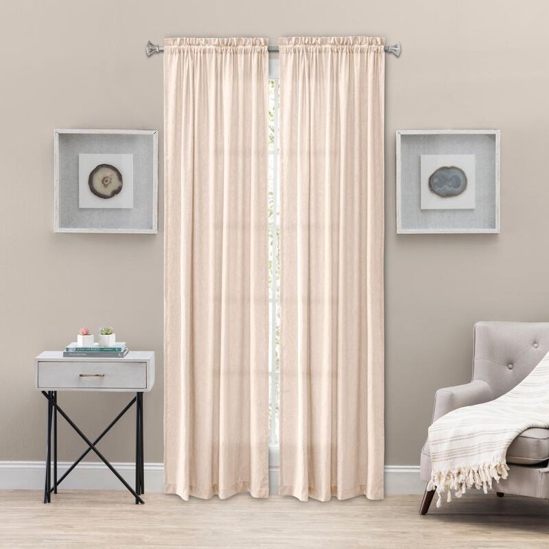 Ellis Curtain Portland Crushed Taffeta Rod Pocket Tailored Panel - 48x84", Natural