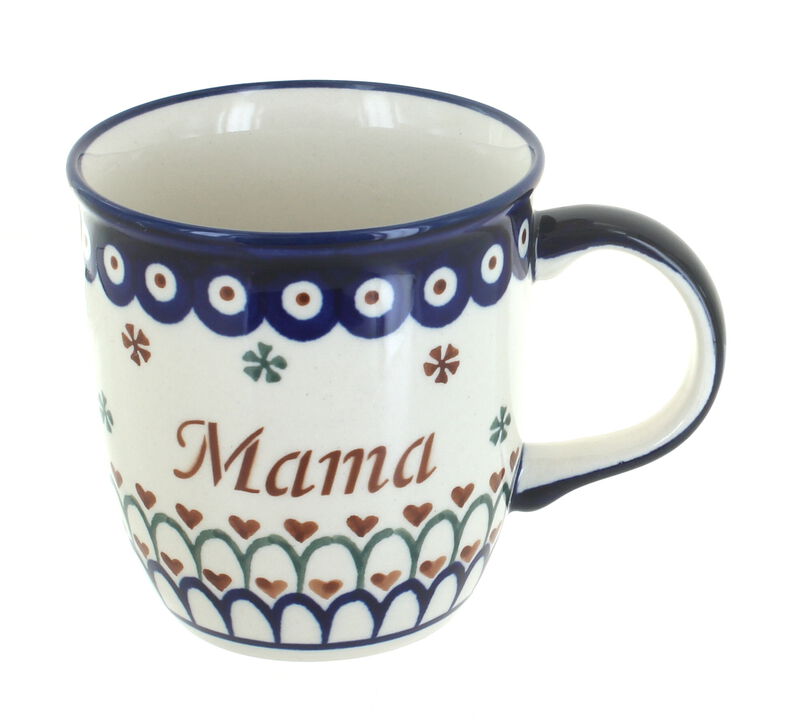 Blue Rose Polish Pottery Grandma Mug