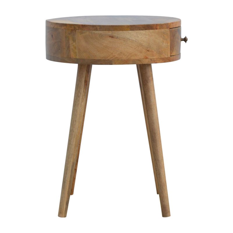 Artisan Furniture Solid Wood Nordic Circular Shaped nightstand