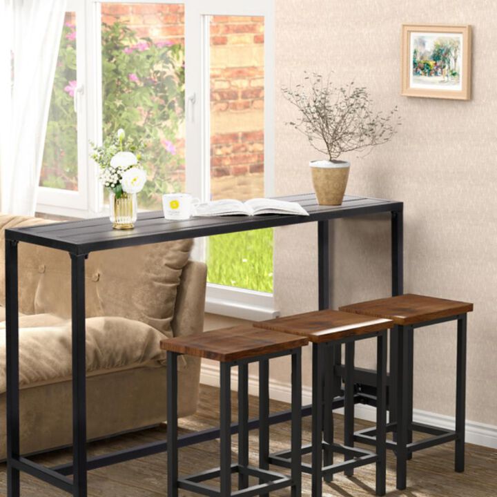 Outdoor Bar Table with Wheels Portable and Stylish Patio Bar Table for Easy Mobility and Entertainment