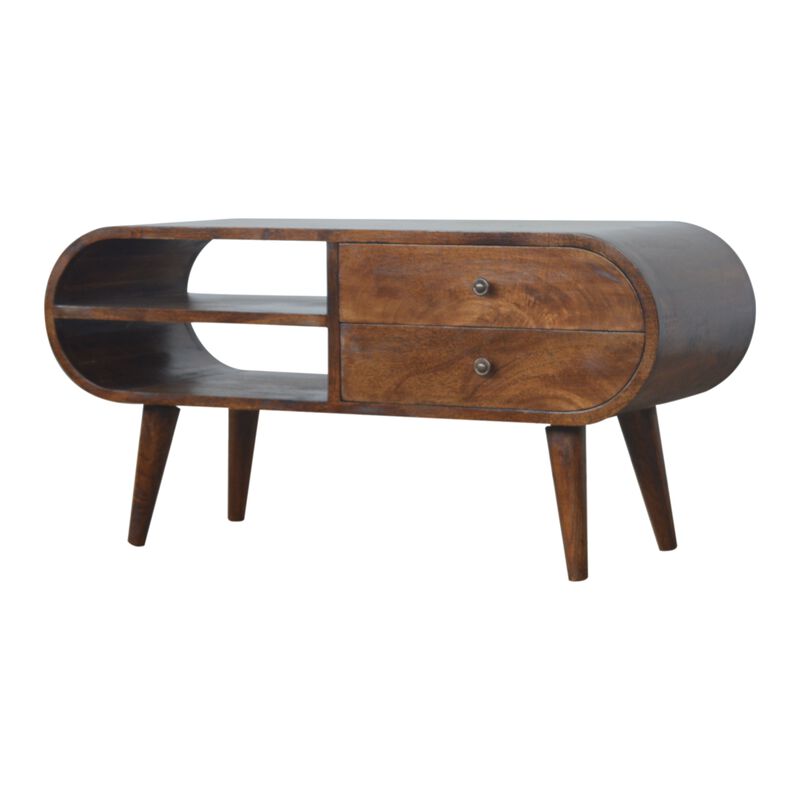 Artisan Furniture Solid Wood Chestnut Circular Media Unit