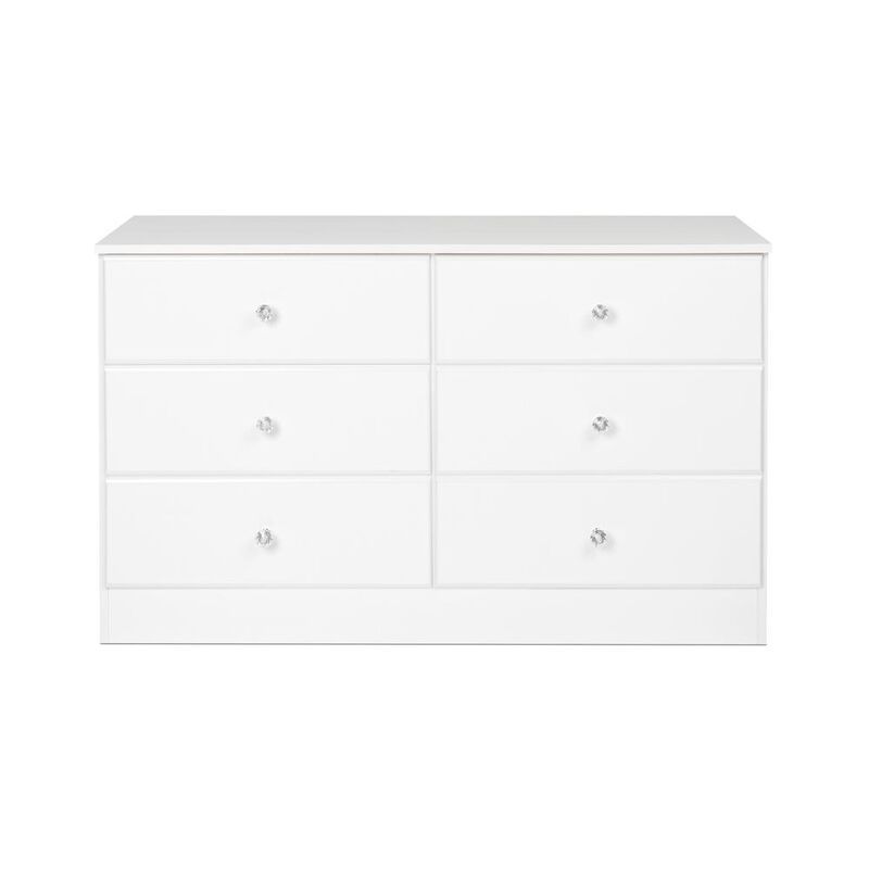 Prepac Astrid 6-Drawer Dresser, Crystal White