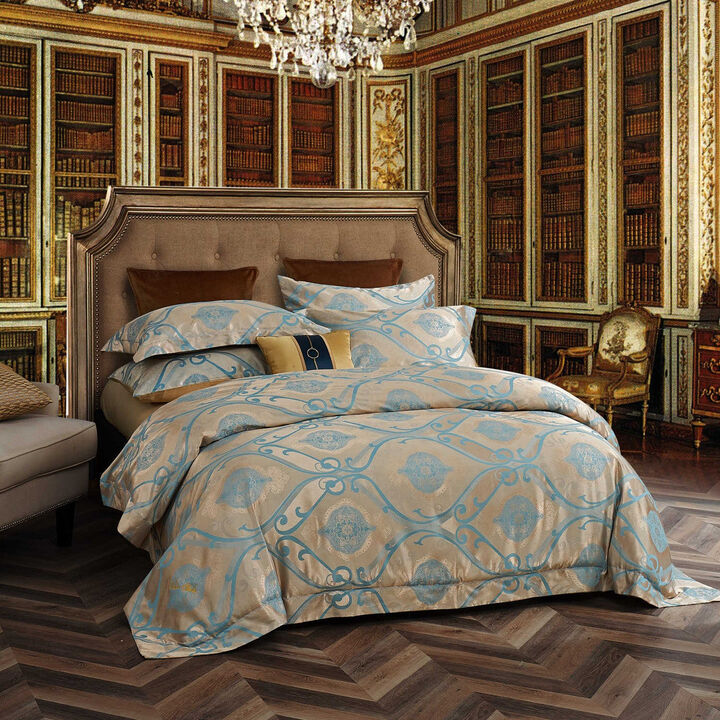 Dolce Mela Duvet Cover Set Jacquard Top & 100% Cotton Inside