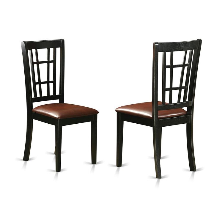East West Furniture Nicoli  Dining  Chair  with  Faux  Leather    Upholstered  Seat  ,  Set  of  2
