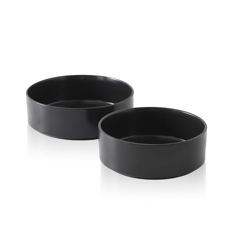 Stone Lain Celina Stoneware Service Bowl Set 2 Piece, Black