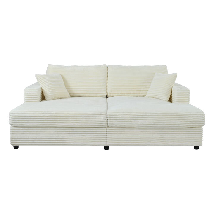 Merax Oversized Loveseat Chaise Lounge Sectional Sofa