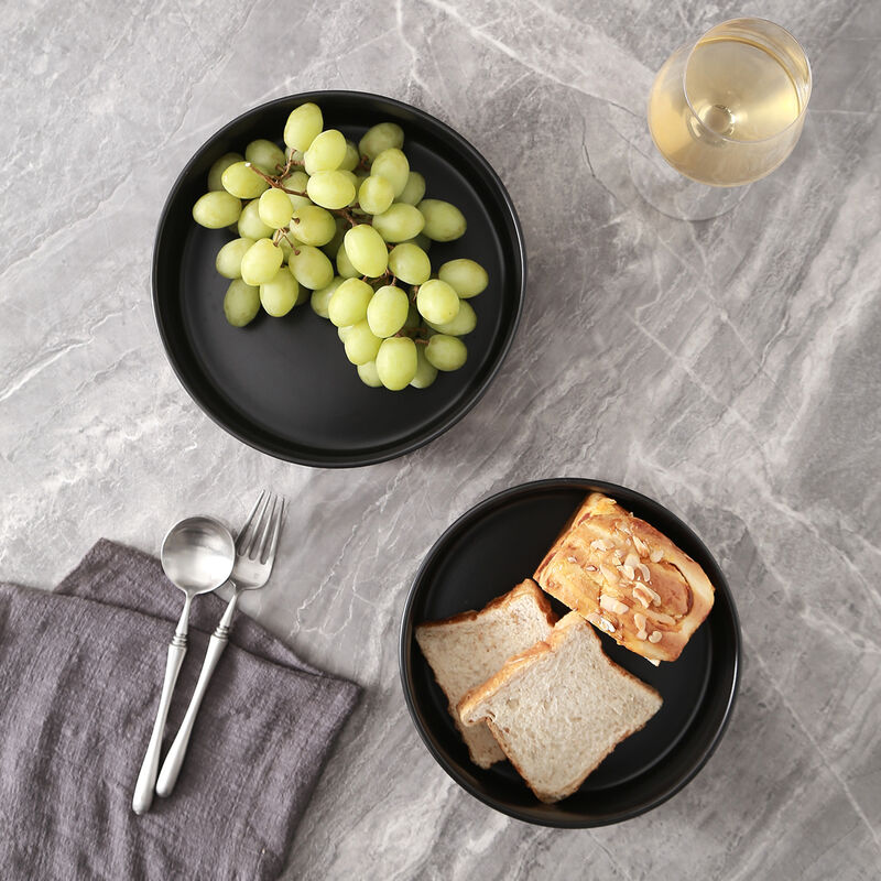 Stone Lain Celina Stoneware Service Bowl Set 2 Piece, Black
