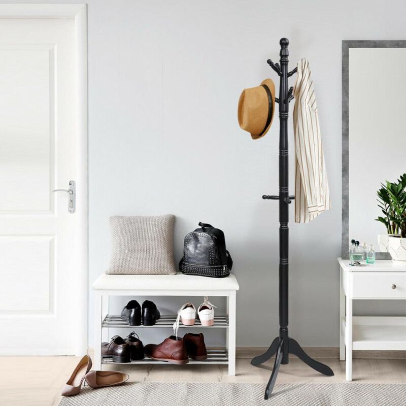 Hivvago Entryway Height Adjustable Coat Stand with 9 Hooks