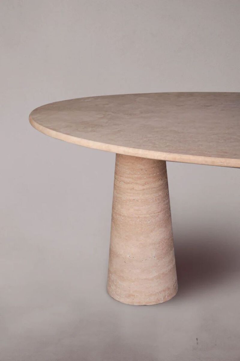 Travertine Oval Dining Table 80"