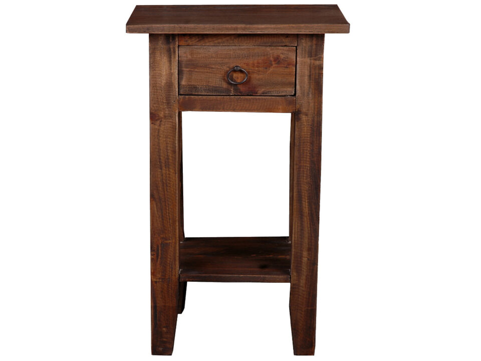 Shabby Chic Cottage 11.8 in. Square Solid Wood End Table with 1 Drawer