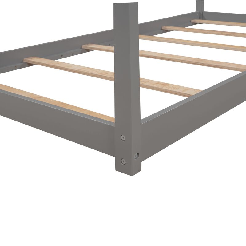Merax Twin Size Wooden House Bed
