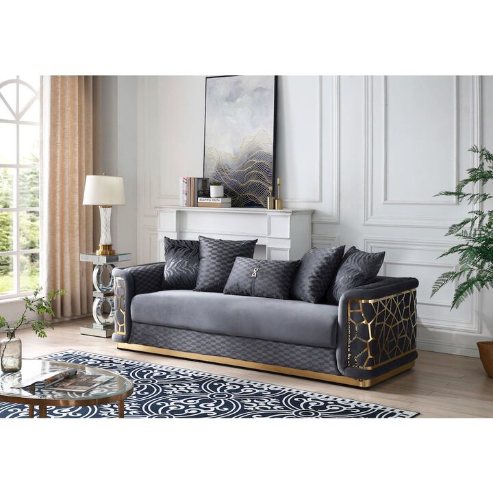Glory Furniture Talia Sofa in Dark Gray Color