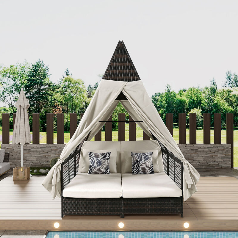 Merax  Outdoor Daybed Patio Lounge Bed