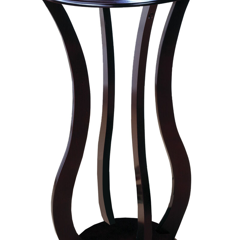 Contemporary Plant Stand With Bottom Storage Shelf, Brown-Benzara