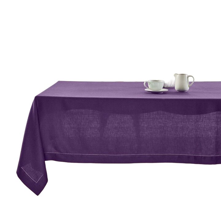 Solino Home 100% Pure Linen Tablecloth | Classic Hemstitch