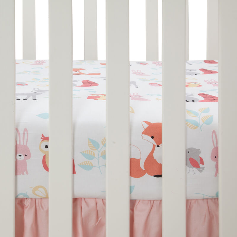 Lambs & Ivy Little Woodland Forest Animals 100% Cotton Baby Fitted Crib Sheet