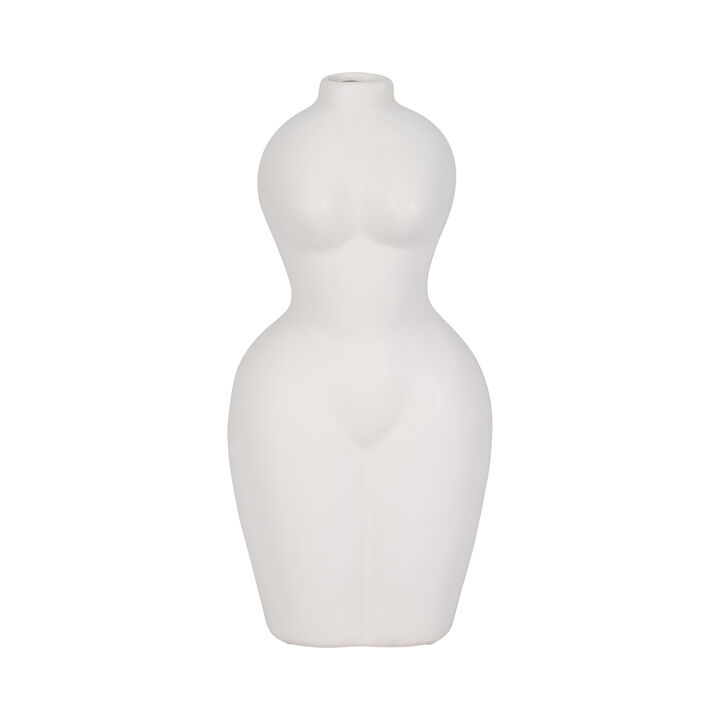 Dol, 12"h Torso Vase, White